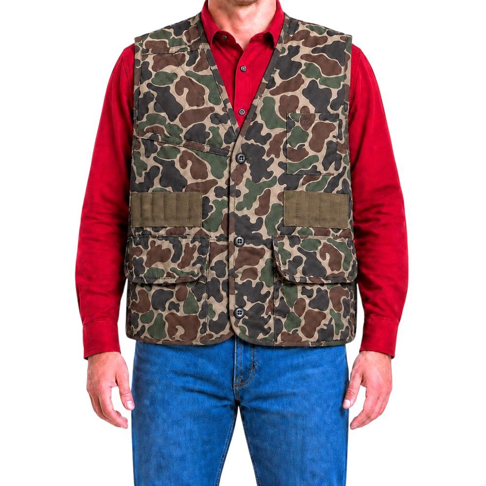 Saftbak Jim Catfish Hunter Hunting Vest Mens M Duck Camo 70s-80s USA Vintage